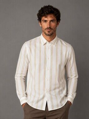 Marni Italy White Yellow Striped Shirt Long Sleeve Old Money Quiet Luxury